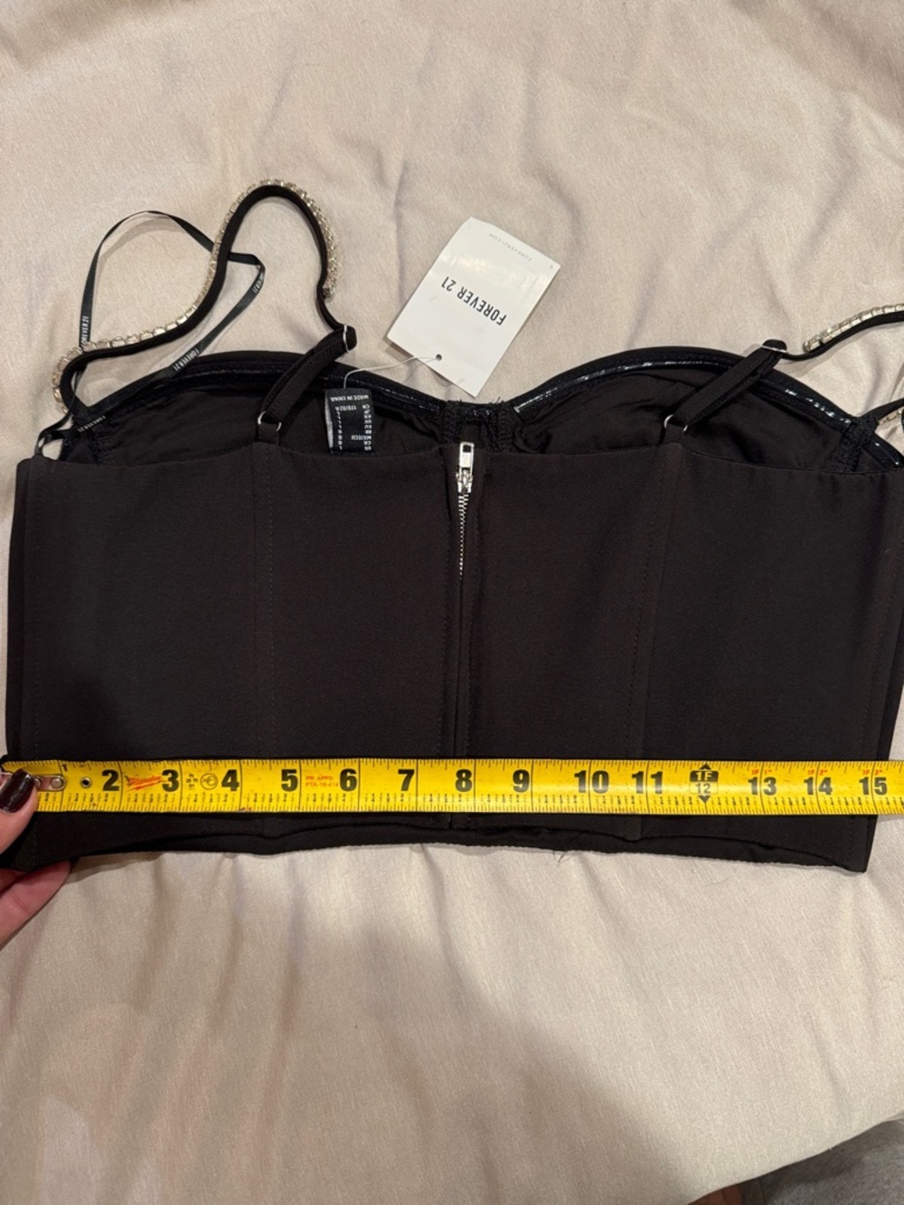 Forever 21 Black Rhinestone Embellished Crop Top - Picture 8 of 8